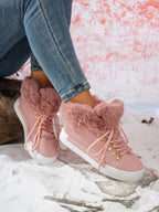 Women's Autumn/Winter Lace-Up Platform Round-Toe Casual Boots
